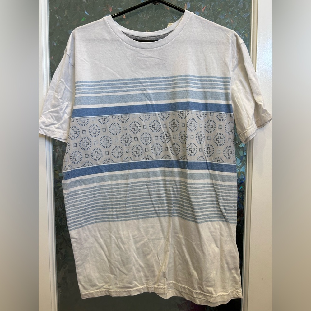 Quiksilver Blue and White Short Sleeve Tees B20